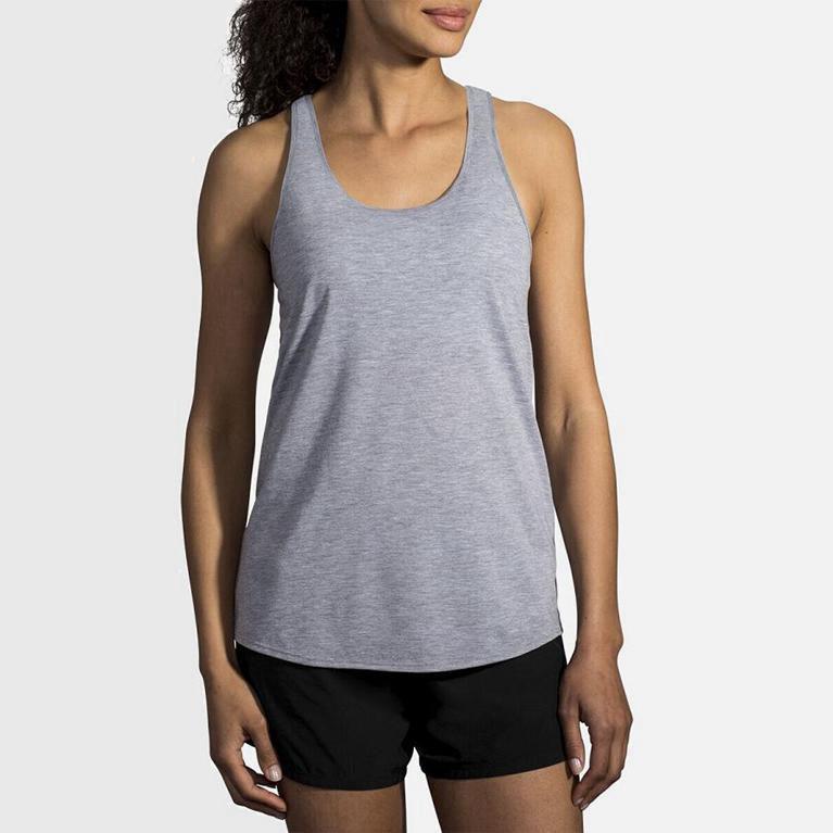 Brooks Distance Israel - Women's Running Tank Top - Grey (75842-TQWS)